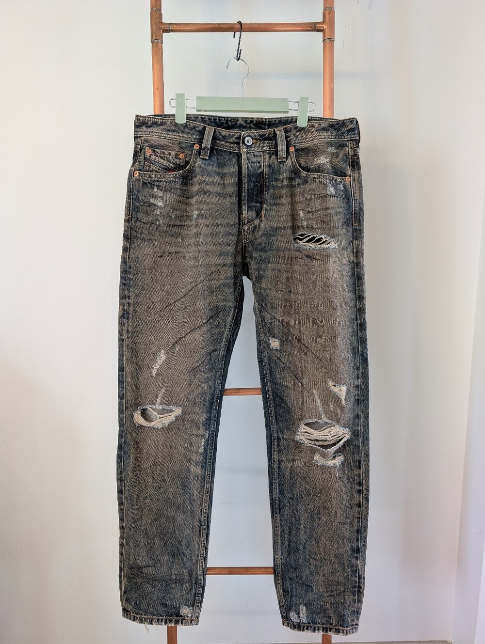 'Diesel' Distressed Jeans Larkee-Beex SP (Regular-Tapered) Waist 33 / Length 32
